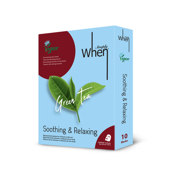Simply When® Vegan Green Tea Soothing & Relaxing Sheet Mask